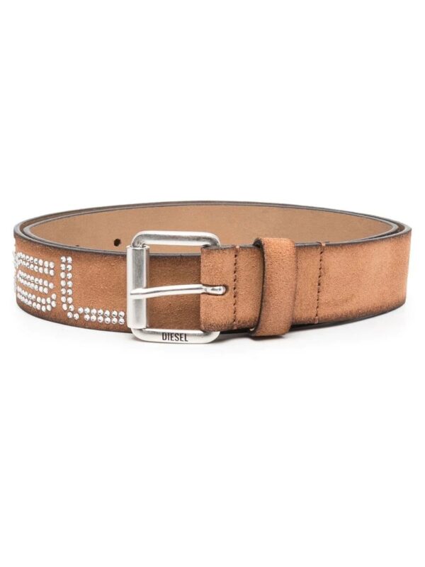 Diesel  crystal-logo leather belt