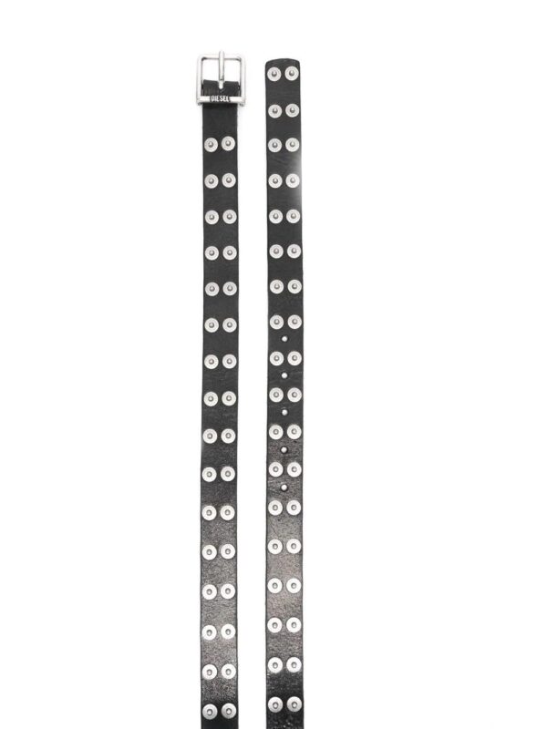 Diesel  logo-studded leather buckle belt - Image 2