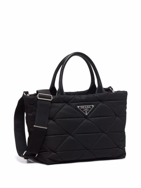 Prada Re-Nylon triangle-logo plaque padded tote bag - Image 4