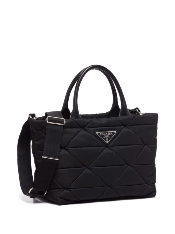 Prada  Re-Nylon triangle-logo plaque padded tote bag - Image 4