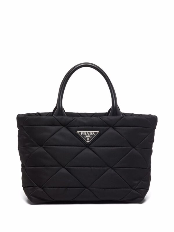 Prada Re-Nylon triangle-logo plaque padded tote bag