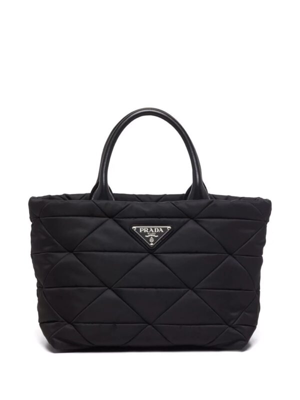 Prada  Re-Nylon triangle-logo plaque padded tote bag