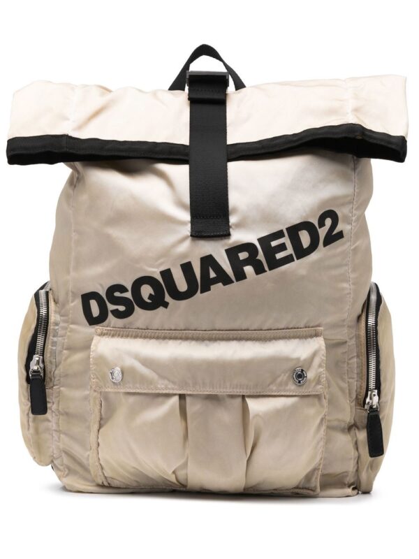 DSQUARED2 logo-print buckled backpack