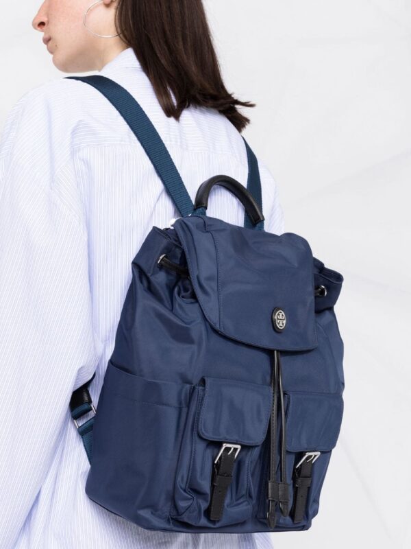 Tory Burch logo-patch detail drawstring backpack - Image 3
