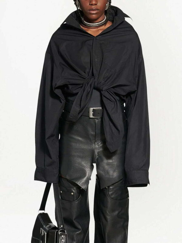 Balenciaga  gathered-detail poplin shirt - Image 2
