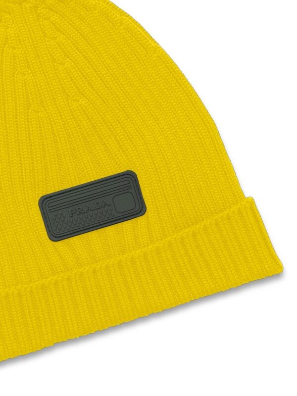 Prada logo-appliqué wool beanie - Image 2