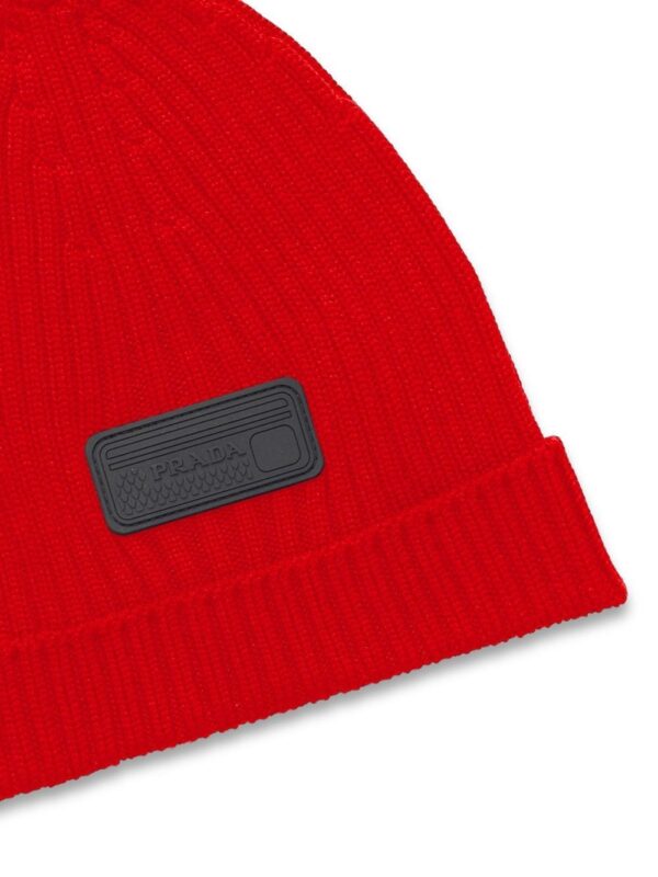 Prada logo-patch beanie - Image 2