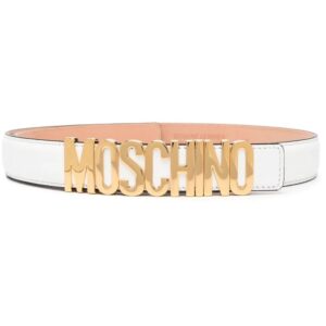 Moschino  logo-plaque leather belt
