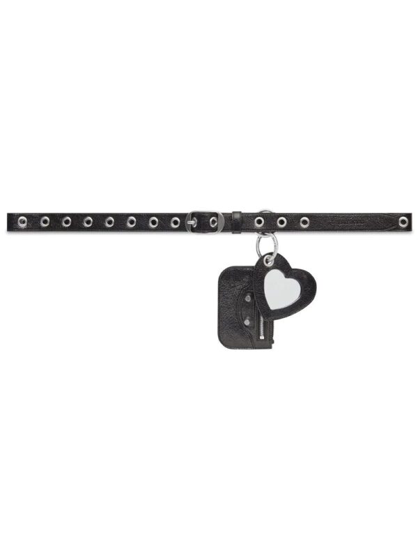 Balenciaga  mirror charm leather belt