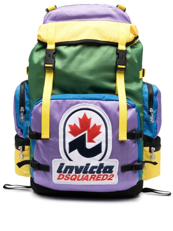 Dsquared2 logo-patch colour-block backpack
