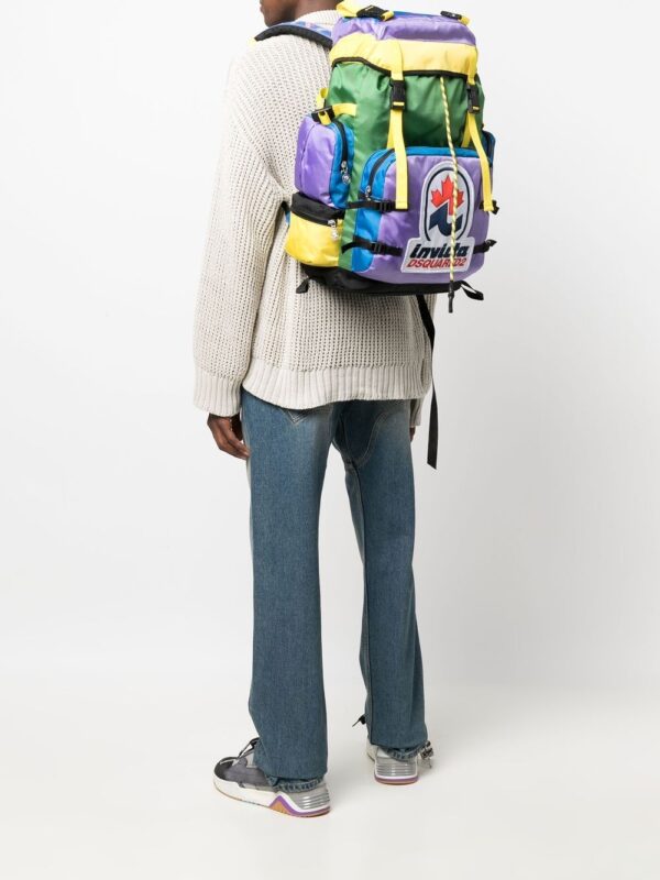 Dsquared2 logo-patch colour-block backpack - Image 2
