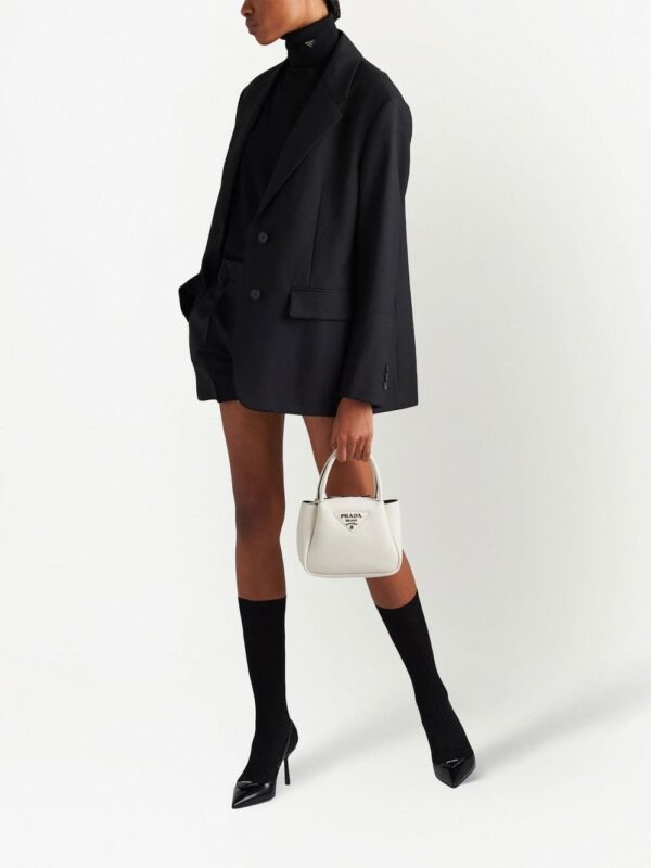 Prada logo-embellished leather mini bag - Image 2