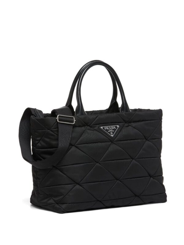Prada triangle-logo quilted tote bag - Image 4