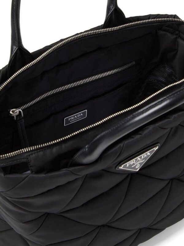 Prada triangle-logo quilted tote bag - Image 5