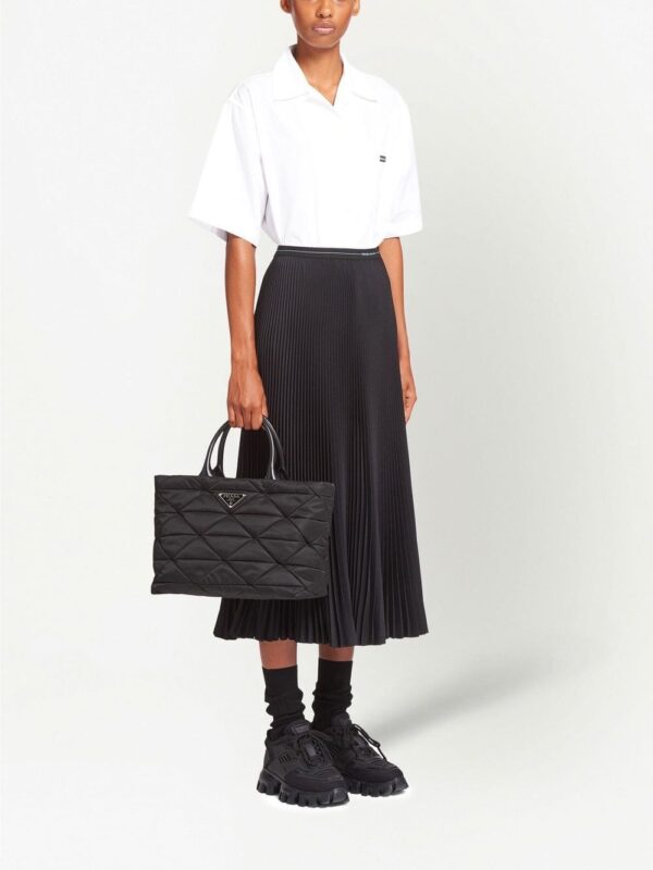 Prada triangle-logo quilted tote bag - Image 2