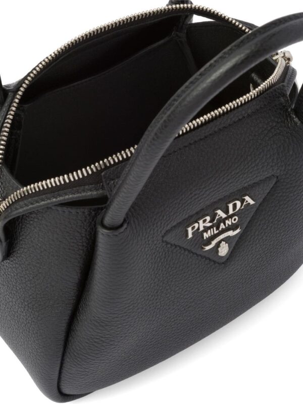 Prada logo-embellished leather mini bag - Image 5