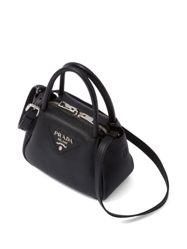 Prada logo-embellished leather mini bag - Image 4