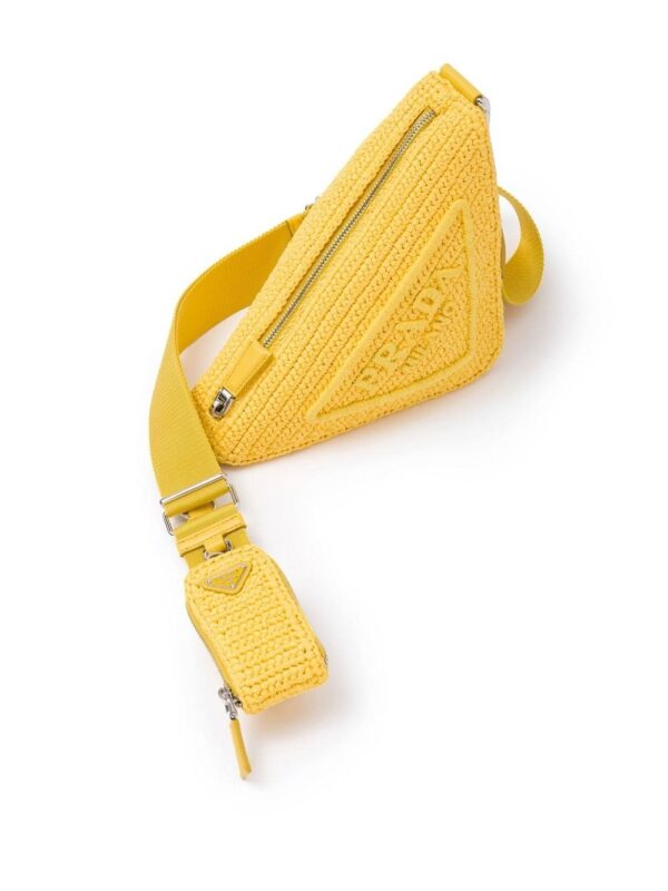 Prada raffia Triangle shoulder bag - Image 4
