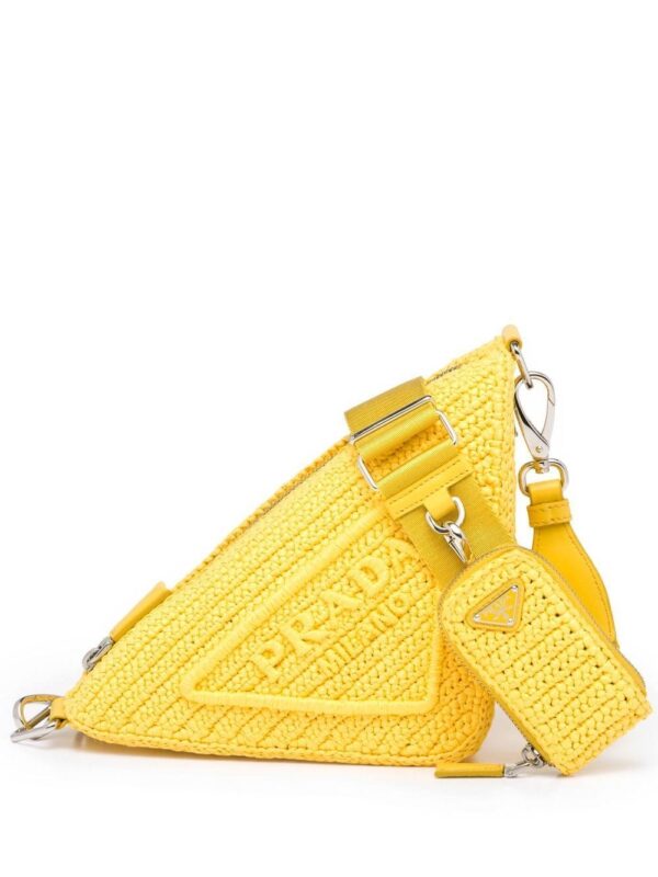 Prada raffia Triangle shoulder bag