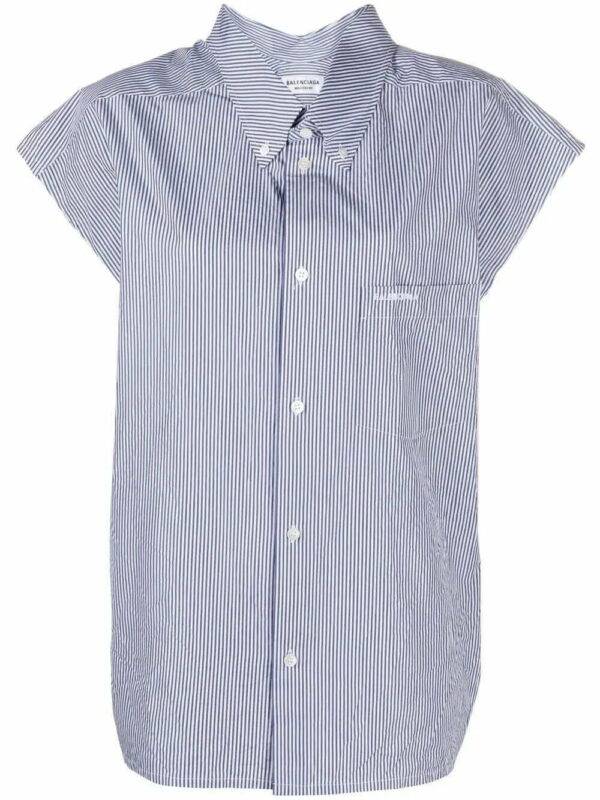 Balenciaga  raw-cut striped swing shirt