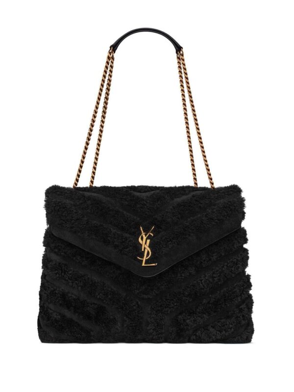 Saint Laurent Loulou medium shearling shoulder bag