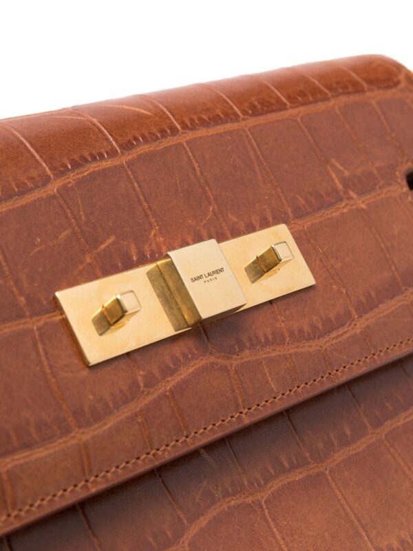 Saint Laurent Manhattan croc-effect shoulder bag - Image 4
