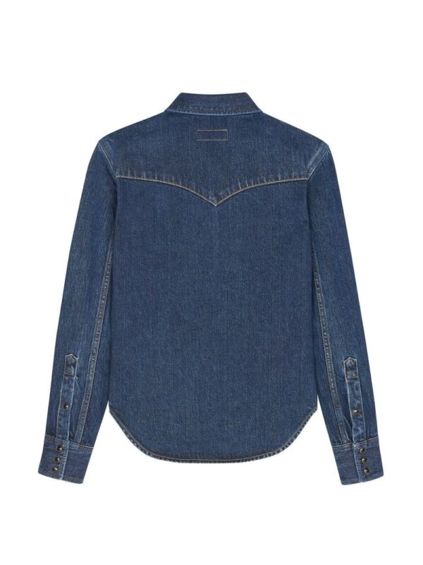 Saint Laurent  curved-hem denim shirt - Image 2