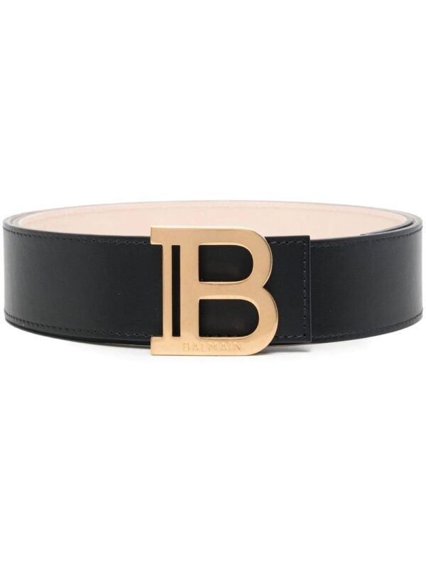 Balmain  logo-plaque leather belt