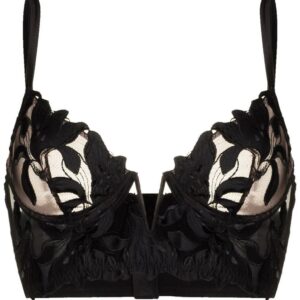 Fleur Du Mal  Lily Embroidery longline demi bra