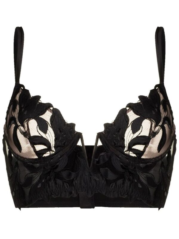 Fleur Du Mal  Lily Embroidery longline demi bra