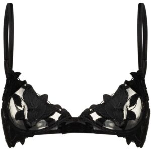 Fleur Du Mal  Lily embroidered plunge demi-bra