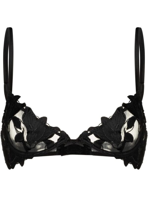 Fleur Du Mal  Lily embroidered plunge demi-bra