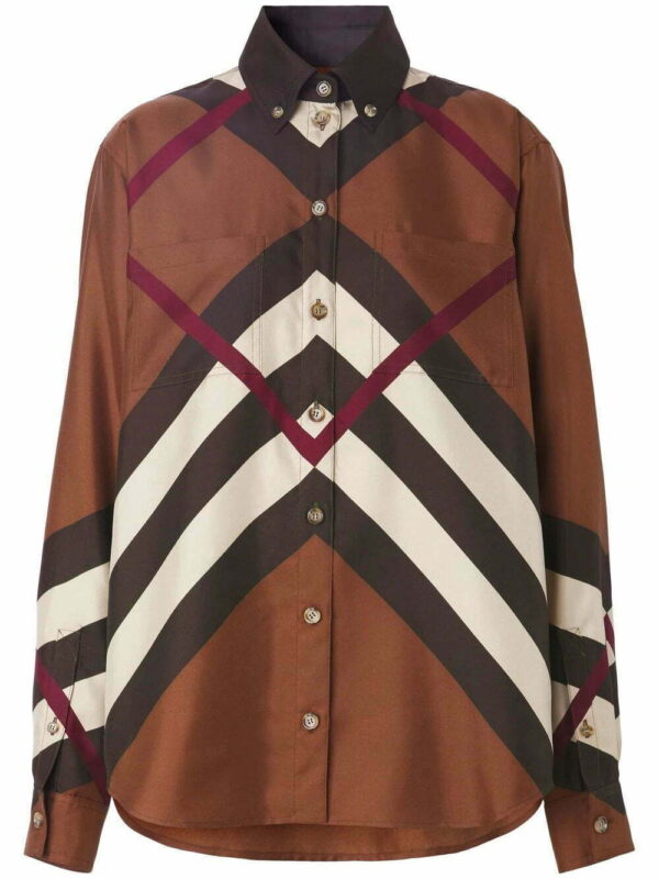 Burberry  chevron check-print button-down shirt