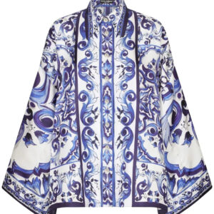 Dolce & Gabbana  Majolica-print batwing-sleeve shirt
