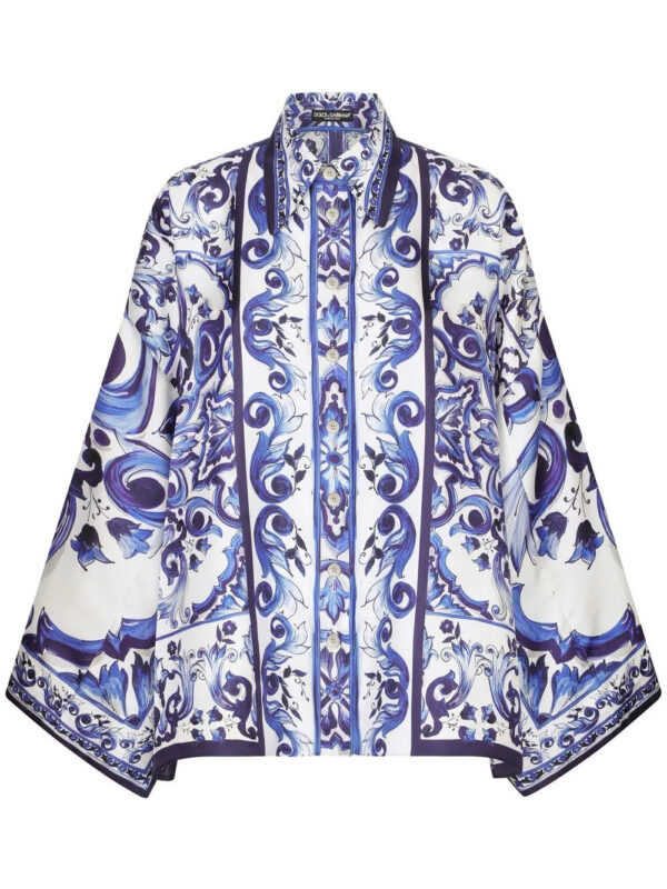 Dolce & Gabbana  Majolica-print batwing-sleeve shirt