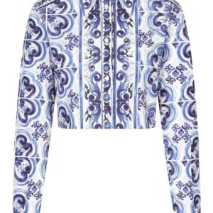 Dolce & Gabbana  Majolica-print cropped shirt