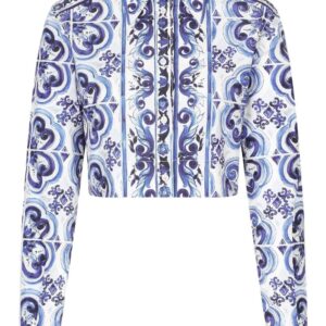 Dolce & Gabbana  Majolica-print cropped shirt