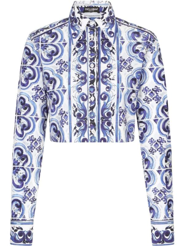 Dolce & Gabbana  Majolica-print cropped shirt