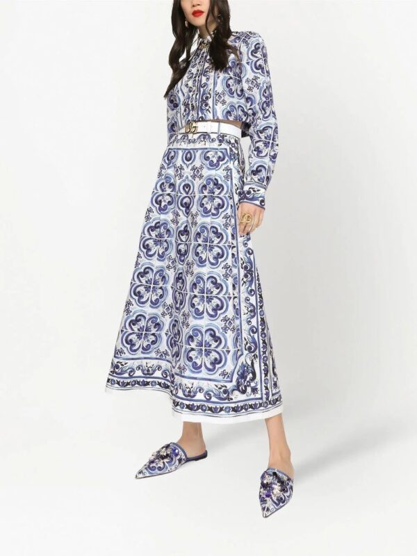 Dolce & Gabbana  Majolica-print cropped shirt - Image 2