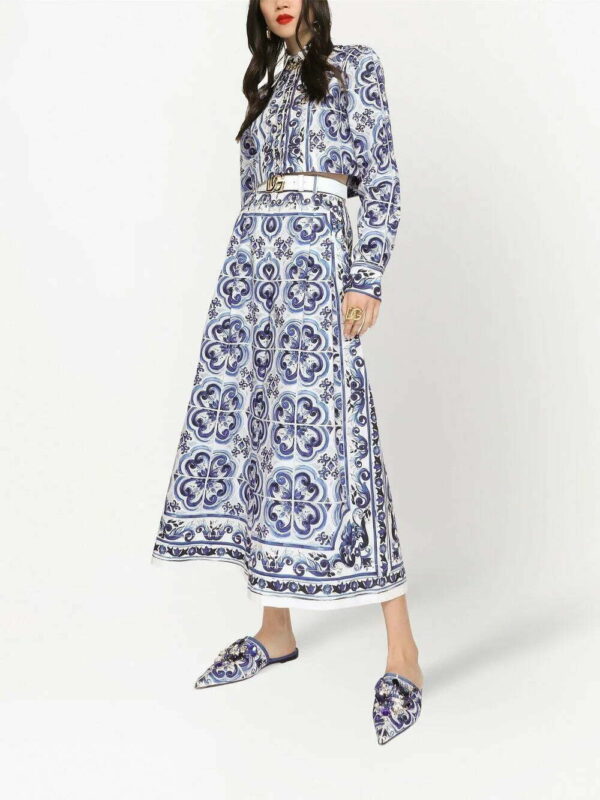 Dolce & Gabbana  Majolica-print cropped shirt - Image 2