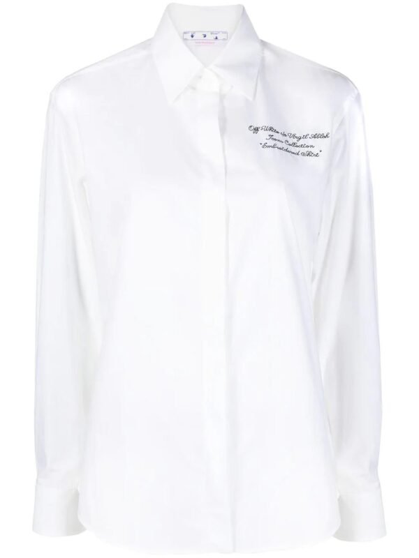 Off-White  logo-embroidered shirt