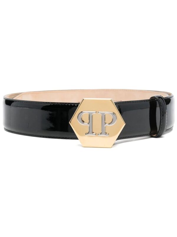 Philipp Plein  Hexagon leather belt
