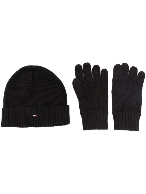 Tommy Hilfiger embroidered-logo beanie and gloves set