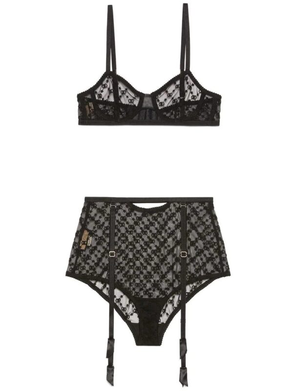 Gucci  GG-embroidered lingerie set