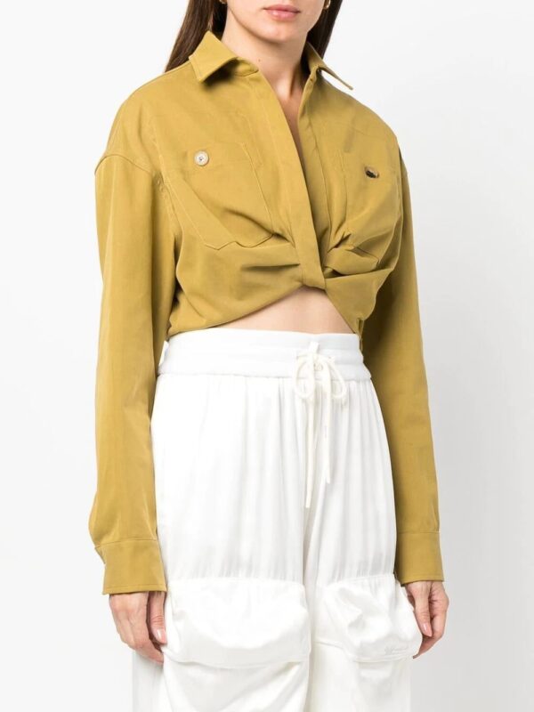Off-White  twist-front cropped cargo shirt - Image 3