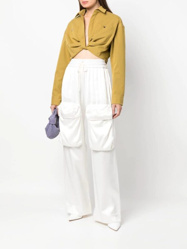 Off-White  twist-front cropped cargo shirt - Image 2