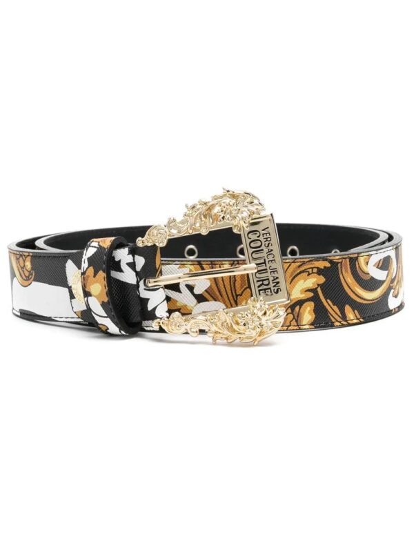 Versace Jeans Couture  baroque pattern-print leather belt