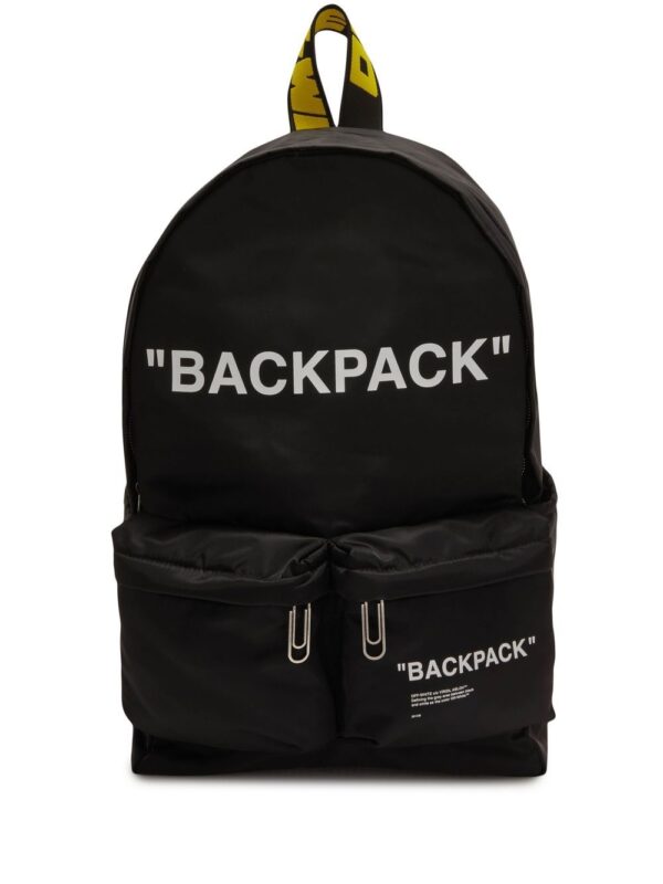 Off-white slogan-print zip-fastening backpack