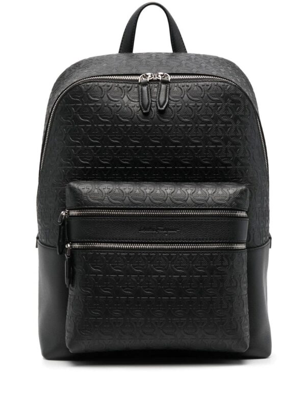 Ferragamo leather logo-embossed backpack