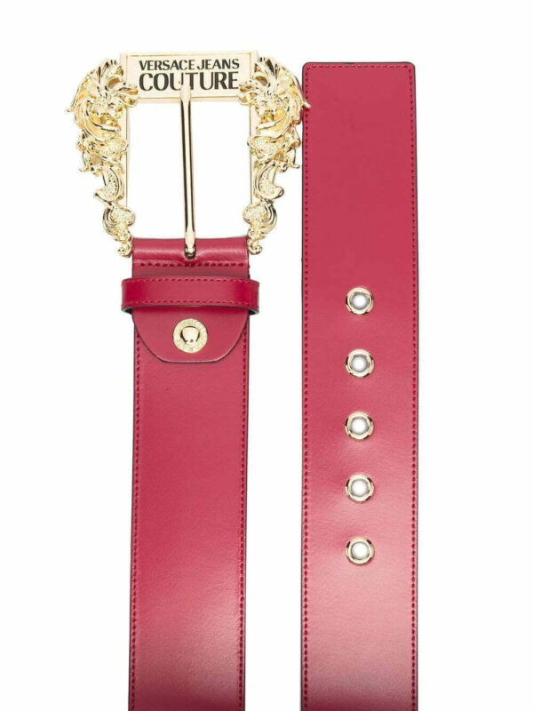 Versace Jeans Couture  Baroque-buckle leather belt - Image 2